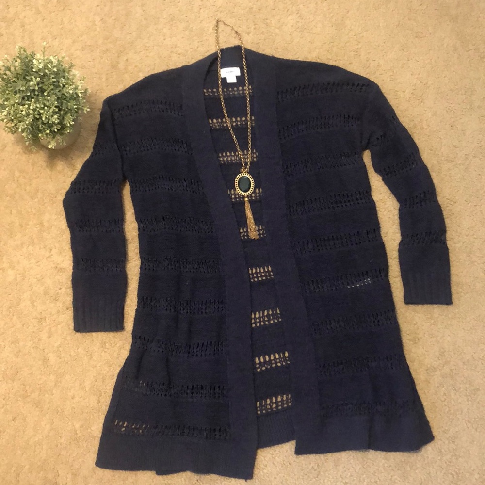 OLD NAVY Navy Blue Long Open Cardigan